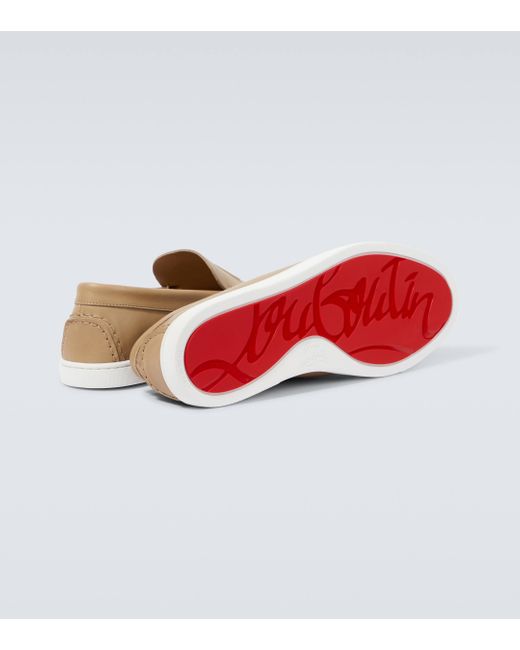 Christian Louboutin White Varsiboat Leather Loafers for men