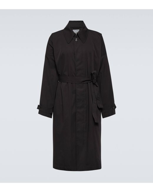 Bottega Veneta Black Cotton And Silk Trench Coat for men