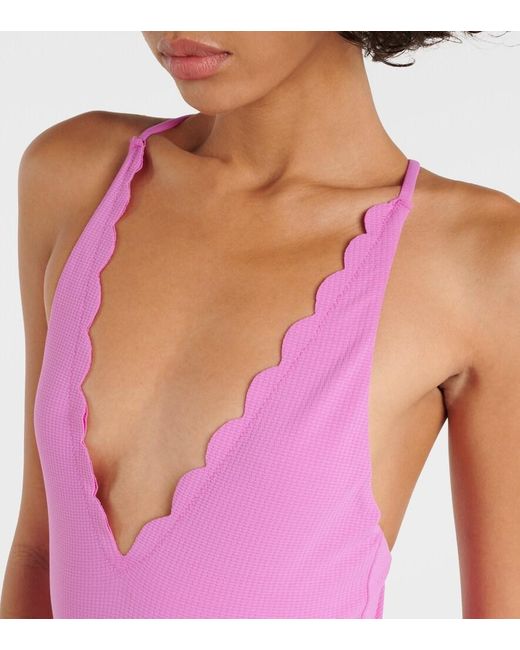Marysia Swim Pink North Maillot Scalloped Swimsuit
