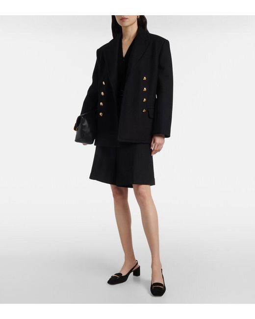 Tod's Black 50 Suede Slingback Pumps