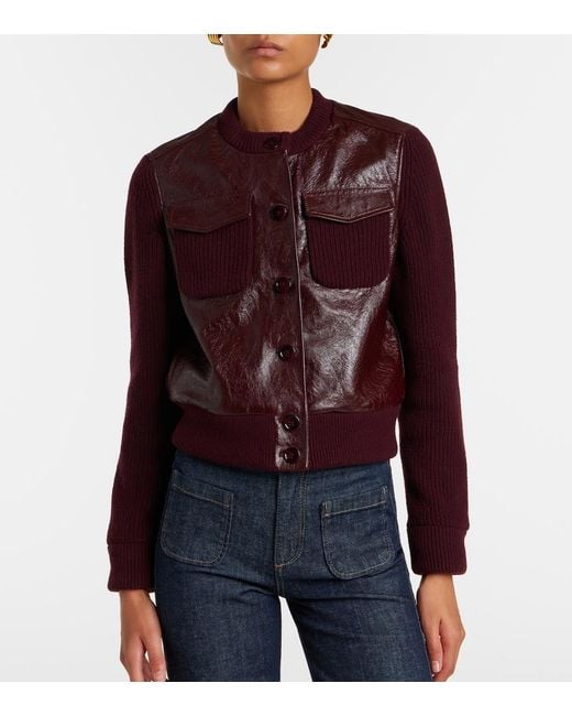 Dorothee Schumacher Purple It's A Match Cropped Leather Jacket