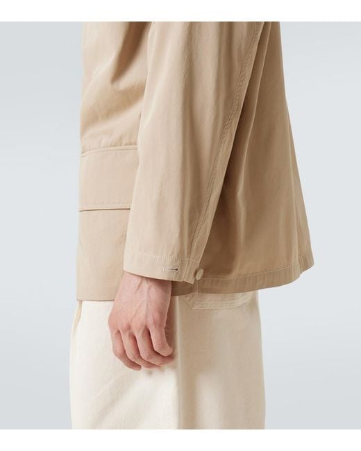 Lemaire Natural Cotton Twill Overshirt for men