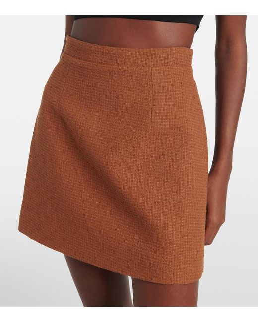 Patou Brown Iconic Wool And Cotton-Blend Miniskirt