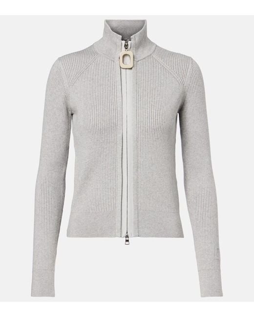 J.W. Anderson Gray Embroidered Cotton-Blend Cardigan