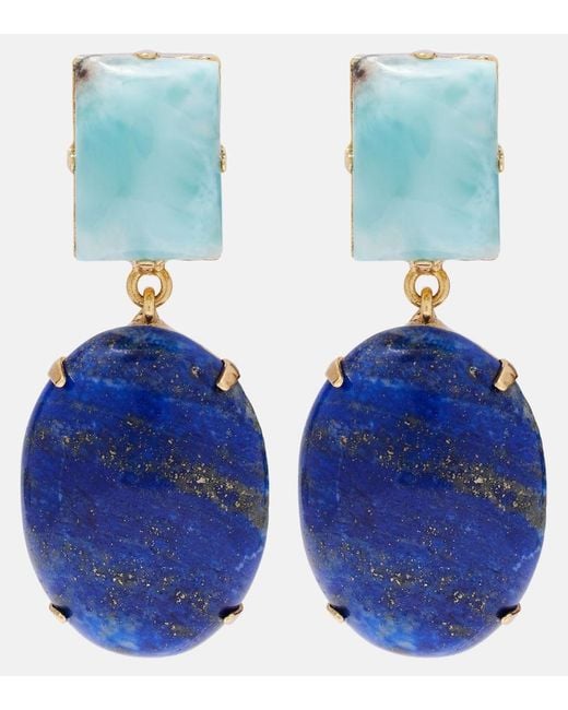 Jennifer Behr Blue Xiomara 18Kt-Plated Drop Earrings
