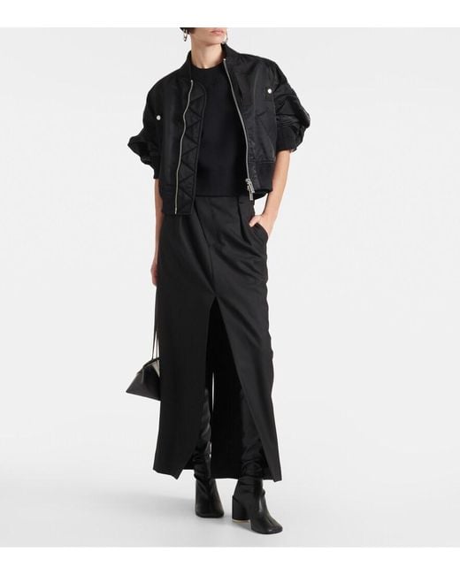 Sacai Black Cotton-Blend Jersey Sweatshirt