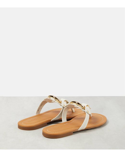 See By Chloé Natural Hana Leather Thong Sandals
