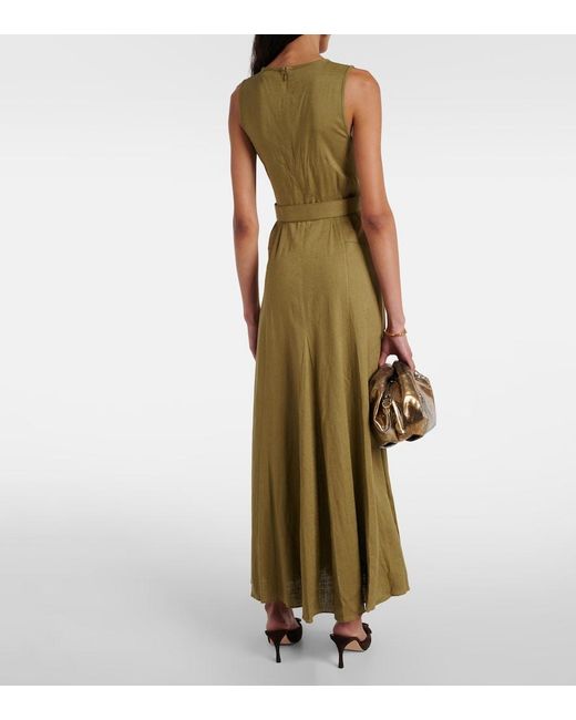 Diane von Furstenberg Green Elliot Belted Maxi Dress