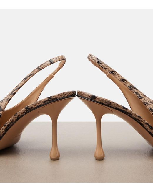 Jimmy Choo Natural Isa Snake-Effect Leather Slingback Pumps