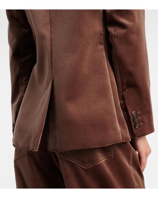 Max Mara Brown Agata Cotton Velvet Blazer