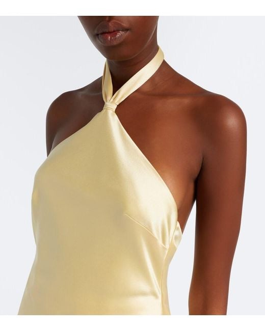 retroféte White Ester Halterneck Satin Gown
