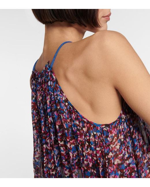 Isabel Marant Purple Fabino Printed Georgette Top