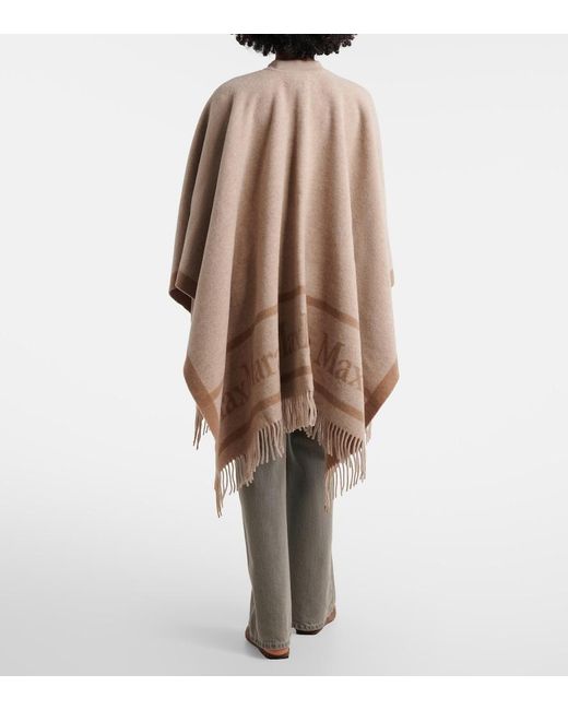 Max Mara Purple Fringed Wool Scarf