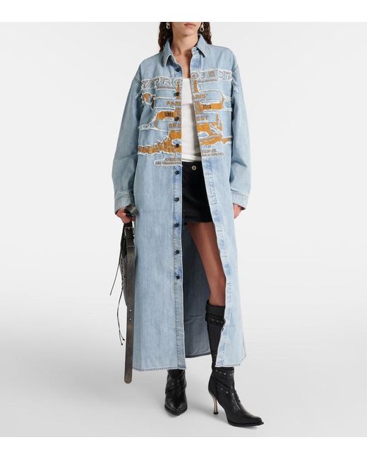 Y. Project Blue Evergreen Paris' Best Denim Shirt Dress