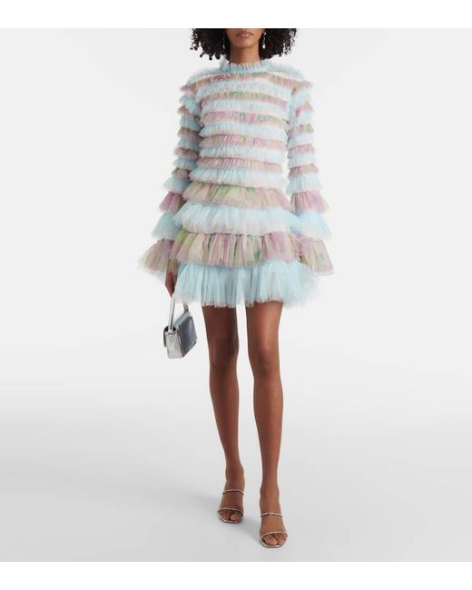 Vestido Corto De Tul A Capas SUSAN FANG de color Blue