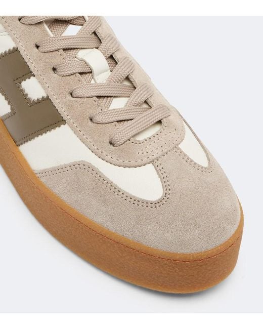 Hogan Natural Cool Suede-Trimmed Leather Platform Sneakers