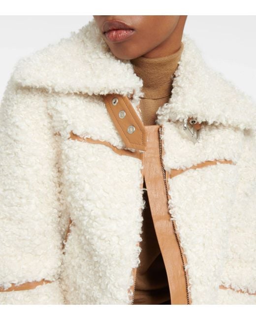Jonathan Simkhai Natural Triana Paneled Faux Fur Jacket
