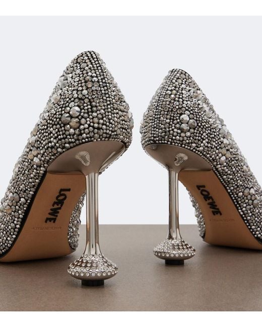 Loewe Black Toy Embellished Suede Pumps