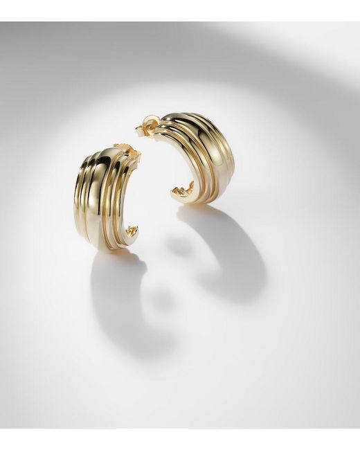 STONE AND STRAND Metallic Serge 10Kt Hoop Earrings