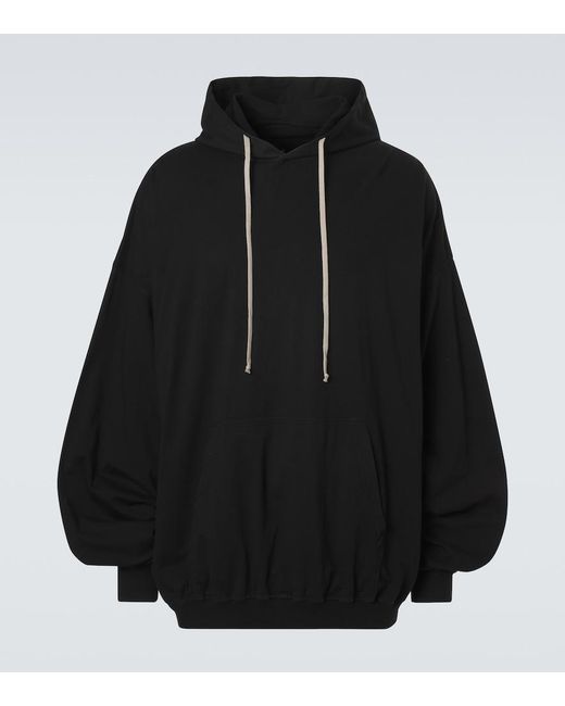 Rick Owens Black Drkshdw Hun Cotton Jersey Hoodie for men