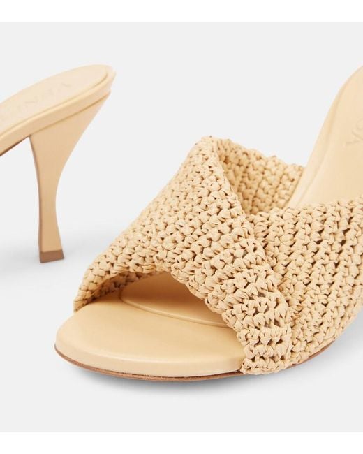 Bottega Veneta Natural Raffia Blink Mules 80