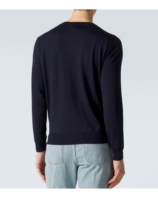 Valentino Blue Vlogo Virgin Wool Sweater for men