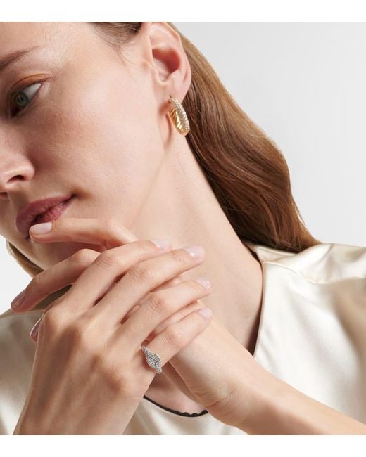 Anillo De Menique Petite Pave De Oro Blanco De 18 Ct Con Diamantes David Yurman de color White