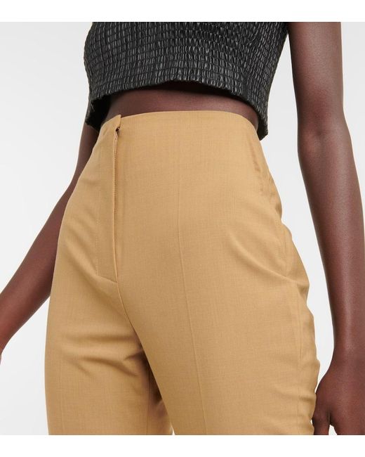 Nanushka Natural Florine Slim Wool-blend Pants