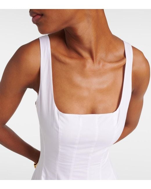 Staud White Wells Cotton Poplin Maxi Dress