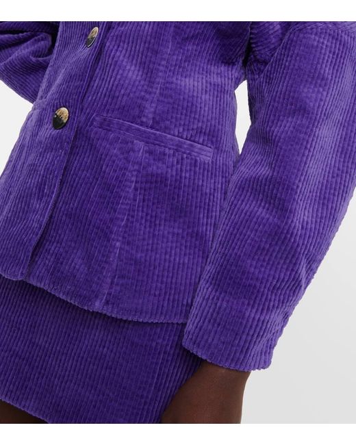 Blazer en pana de algodon Ganni de color Purple