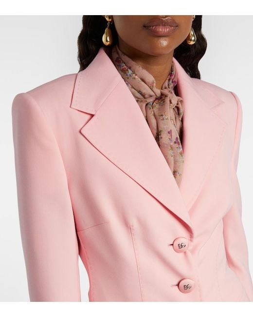 Dolce & Gabbana Pink Wool-Blend Jacket