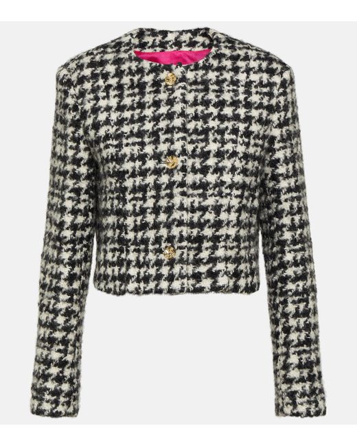Houndstooth cropped deals jacket