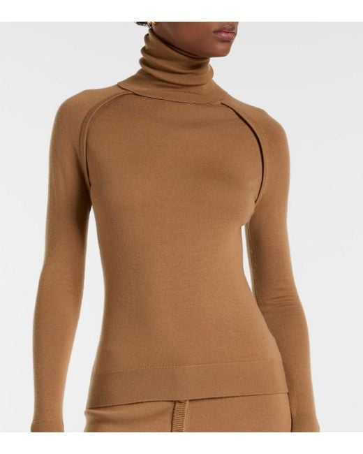 Pull A Col Roule En Laine Victoria Beckham en coloris Brown