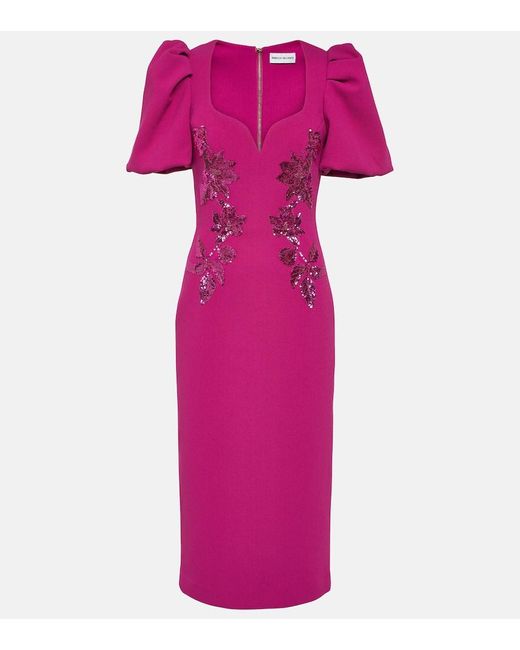 Rebecca Vallance Pink Venetia Sequined Midi Dress