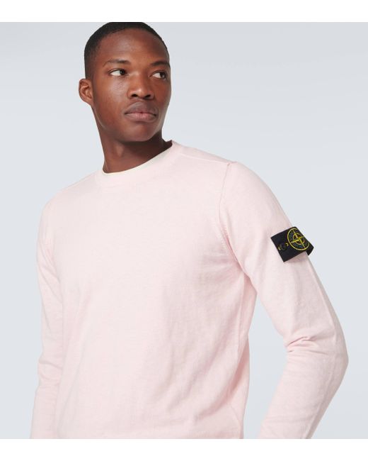 Sweat-shirt Compass en coton melange Stone Island pour homme en coloris Pink
