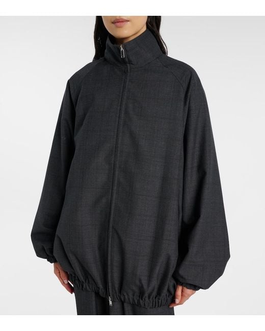 Frankie Shop Black Baxter Plaid Oversized Blouson Jacket