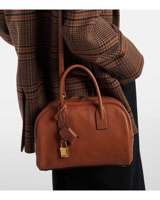 Saint Laurent Brown Sac De Jour Boston Small Leather Tote Bag