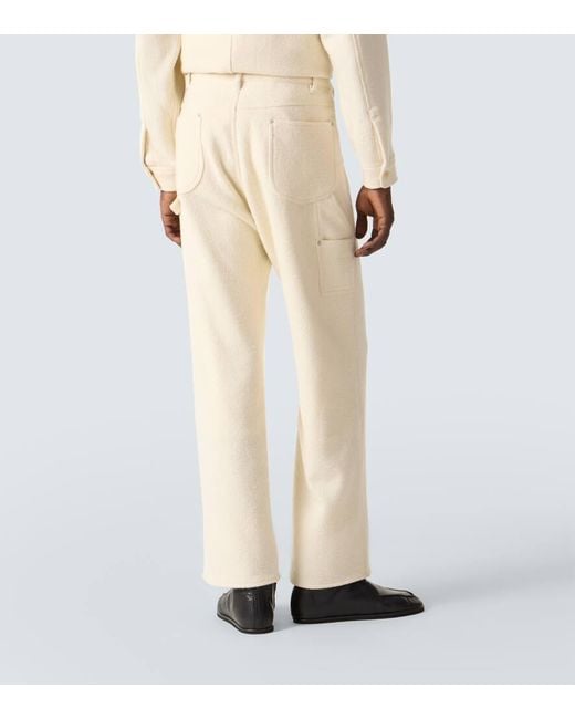 Auralee Natural Wool Tweed Wide-Leg Pants for men