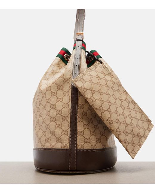 Gucci White Essence Gg Canvas Small Tote Bag