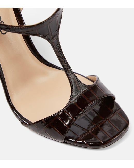 Tom Ford Black Angelina Croc-effect Leather Sandals