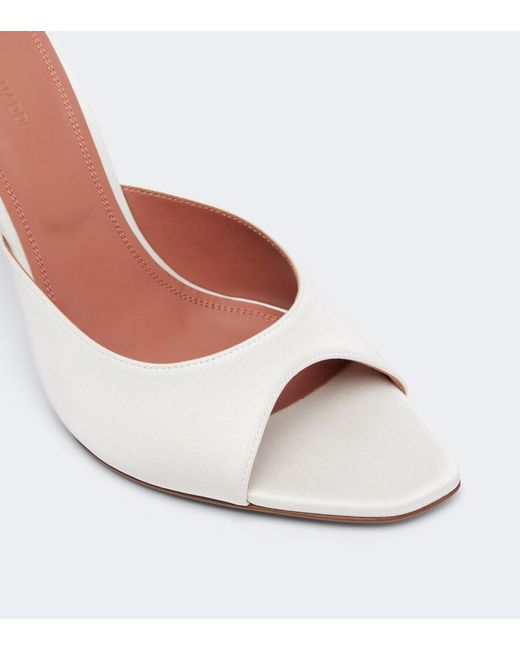 AMINA MUADDI Pink Alexa Satin Mules