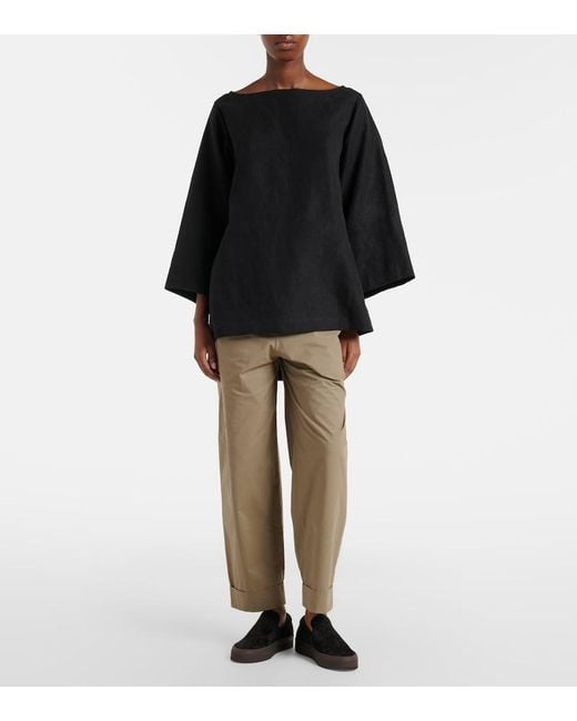 The Row Black Mh Suede Slip-On Shoes