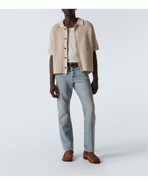 FRAME Natural Open-Knit Cotton Cardigan for men