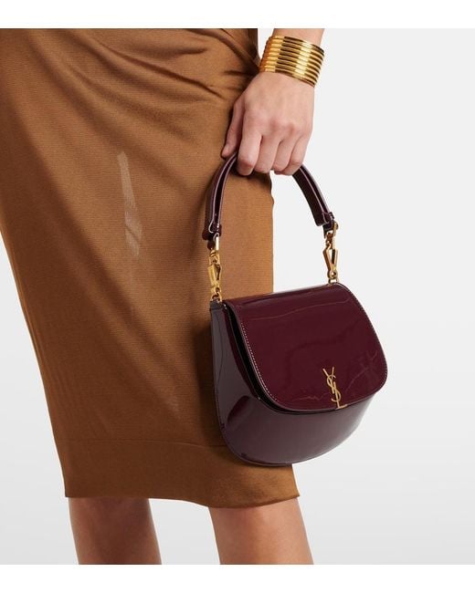 Saint Laurent Red Schultertasche Voltaire Aus Lackleder