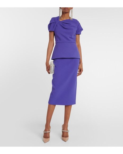 Safiyaa Blue Cassiopeia Crepe Top