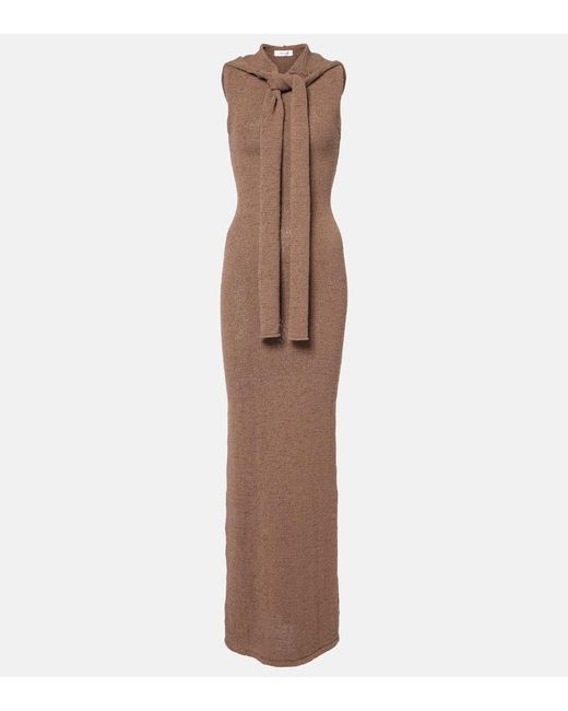 AYA MUSE Brown Maxikleid Rory Aus Einem Baumwollgemisch