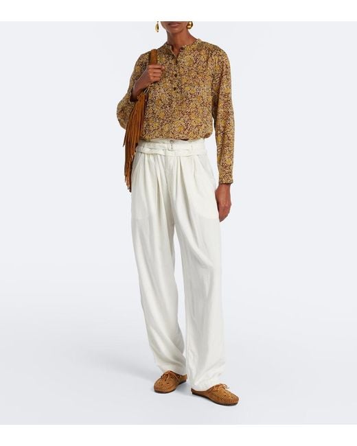 Isabel Marant White Celia Wide-Leg Pants