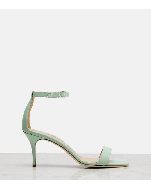 Manolo Blahnik Metallic Chaos Leather Sandals