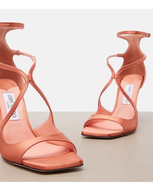 Jimmy Choo Pink Azia Satin Sandals