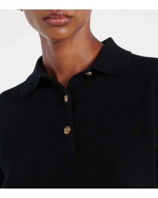 Loro Piana Black Classic Cashmere Polo Sweater